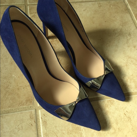 STUART WEITZMAN Stanton 90 Pump, Sapphire Suede - Picture 8 of 8